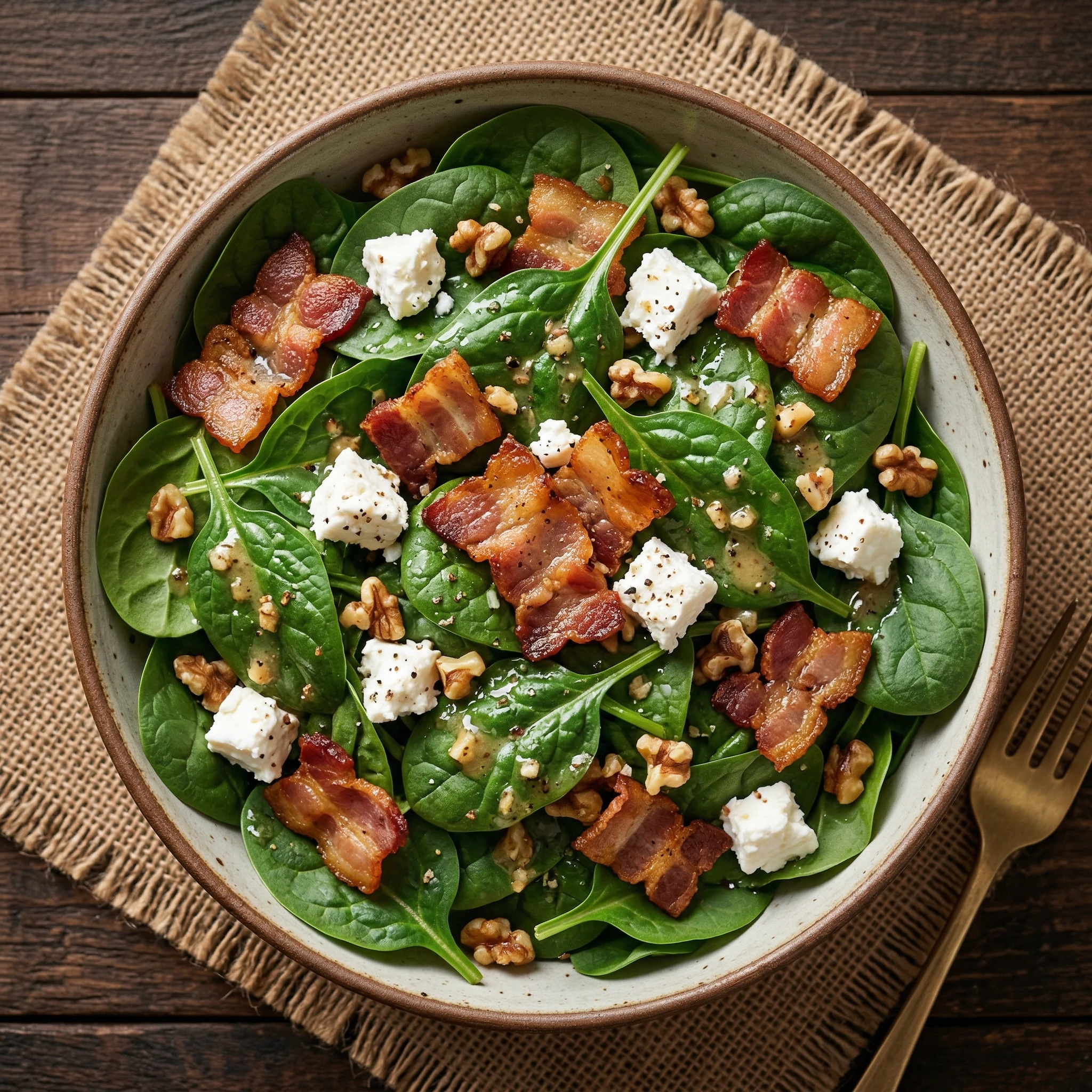 Spinach, Bacon, and Cheese Salad