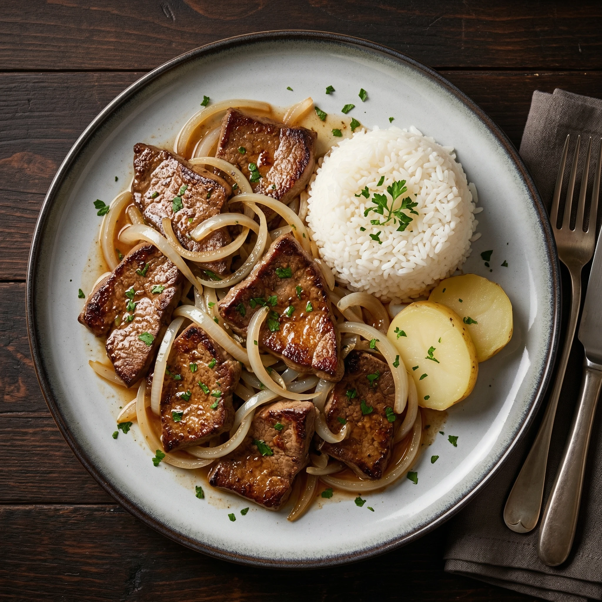 Peruvian Liver with Onions