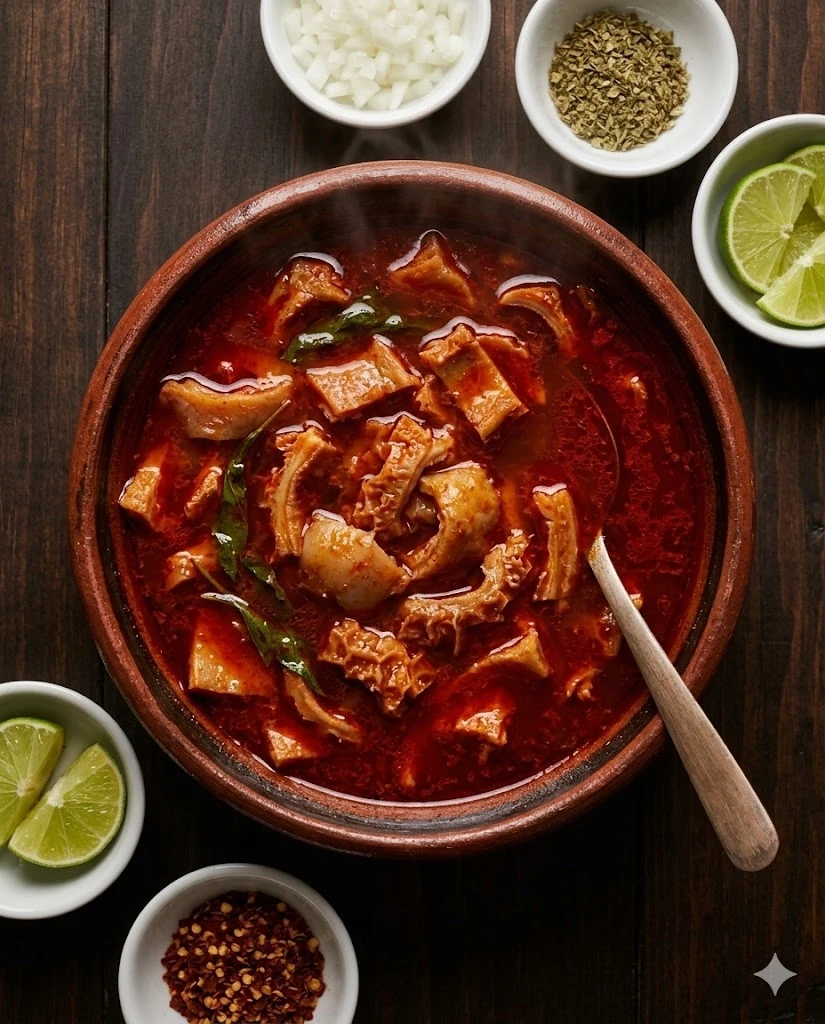 Traditional Mexican Beef Tripe Soup